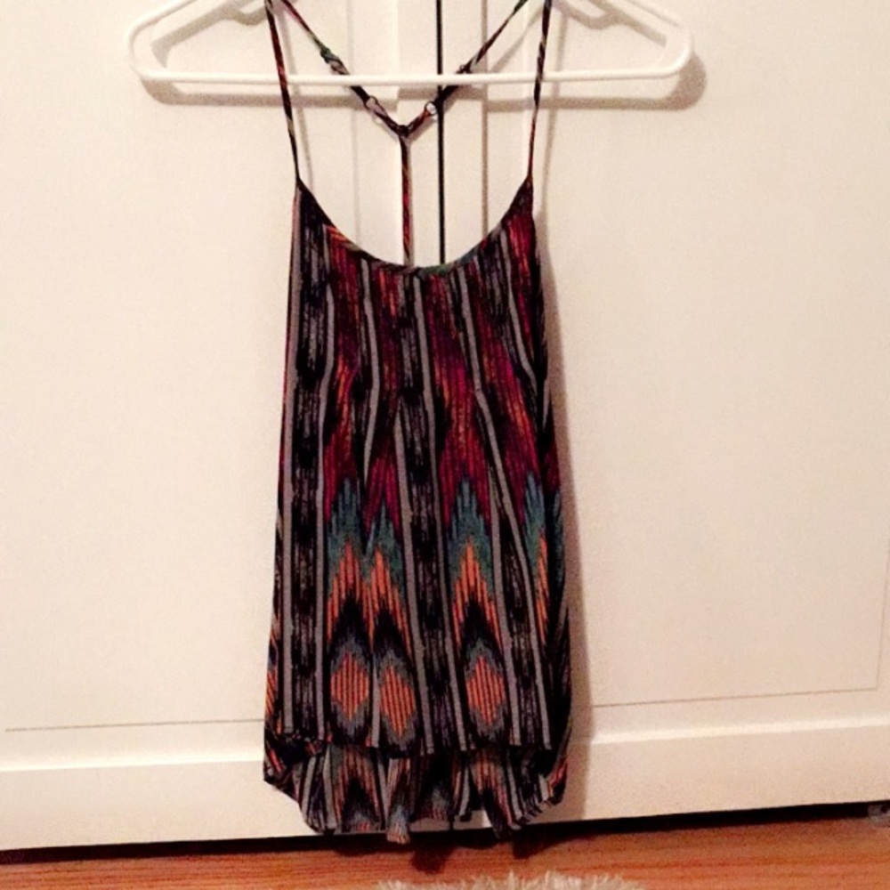 Multi-colored spaghetti strap tank top